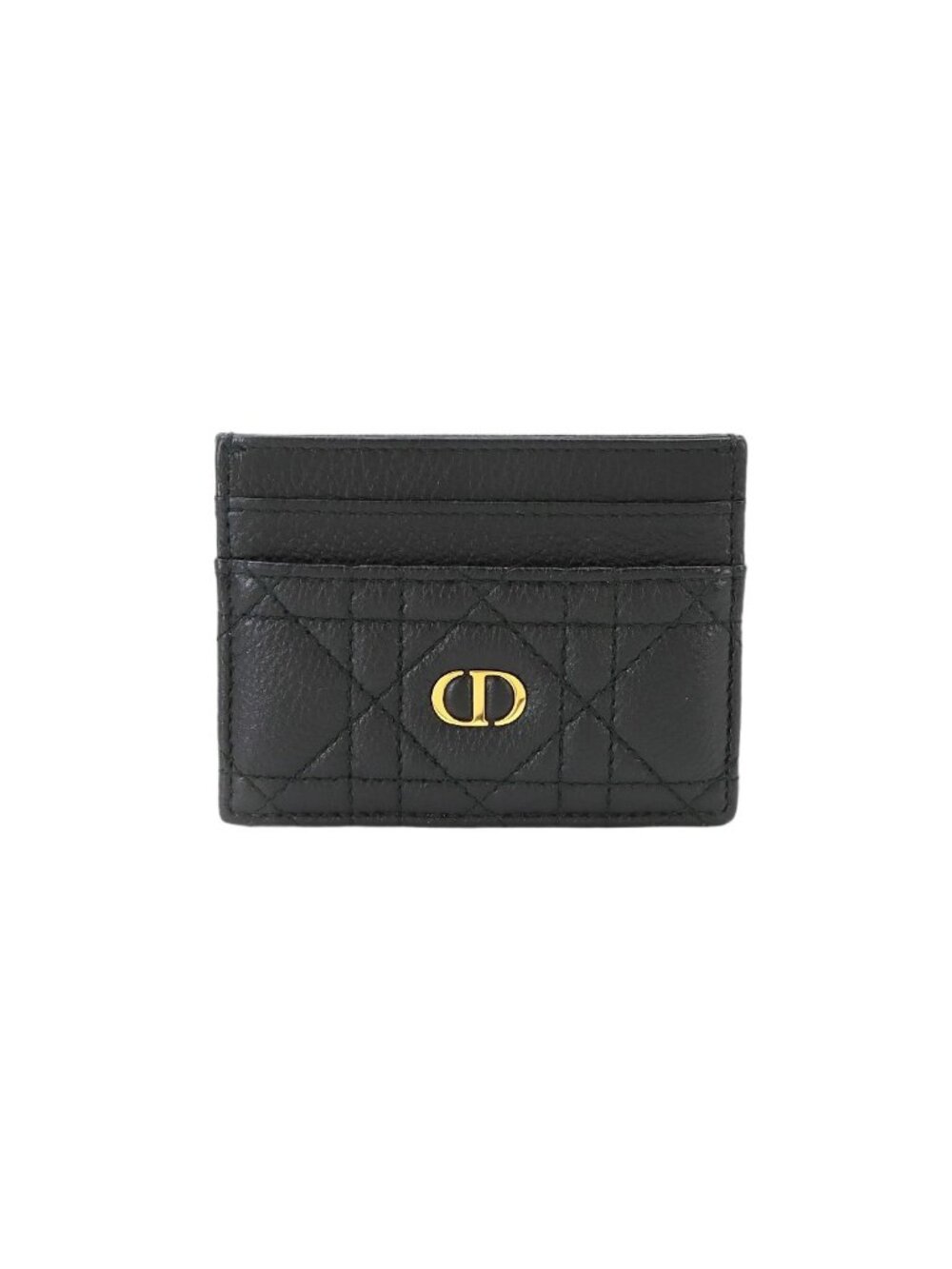 Dior Caro Freesia Card Case Leather Black